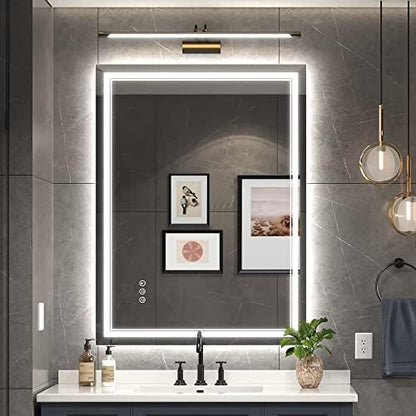 Ratsamee 24"x32" LED Bathroom Mirror with Lights, Backlit + Front Lit