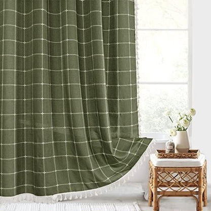 Gibelle Extra Long Boho Farmhouse Shower Curtain for Bathroom 72x84