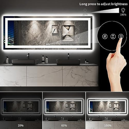 LOAAO 96"X36" LED Bathroom Mirror with Lights, UL Listed
