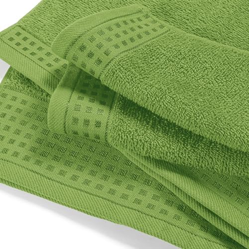 GLAMBURG 100% Cotton Oversized 2 Pack Bath Sheets 35x70, Ultra Soft Highly Absorbant Compact Quickdry & Lightweight Large Bath Sheet Set, Ideal for Gym Travel Camp Pool - Kiwi Green