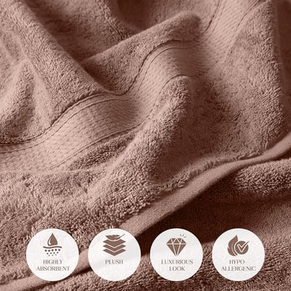 Superior Egyptian Cotton Ultra Plush & Absorbent, 6 Piece Set, Muted Mauve
