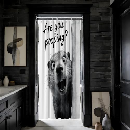 Small Stall Shower Curtain Rv are You Pooping Otter, 36 x 72 Inchs