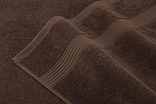American Veteran Towel, 100% Cotton Turkish 6 Piece Towel Set, Luxury Towels Set of 6 for Bathroom Essentials, 2 Bath Towels 2 Hand Towels 2 Washcloths, Brown