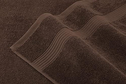 American Veteran Towel, 100% Cotton Turkish 6 Piece Towel Set, Luxury Towels Set of 6 for Bathroom Essentials, 2 Bath Towels 2 Hand Towels 2 Washcloths, Brown