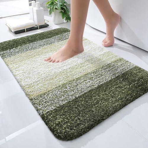 OLANLY Small Bathroom Rugs 28x18, Extra Soft Absorbent Microfiber Bath Rugs