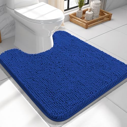 OLANLY Toilet Rugs U-Shaped 24x24, Soft Absorbent Chenille Contour Rugs