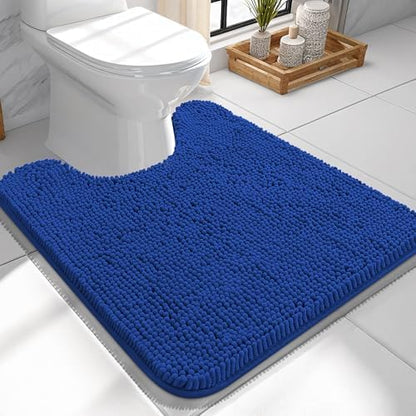OLANLY Toilet Rugs U-Shaped 24x24, Soft Absorbent Chenille Contour Rugs