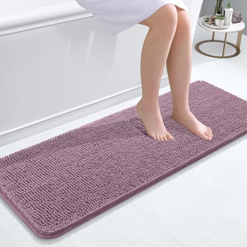 OLANLY Bathroom Runner Rugs 47x17, Extra Soft Absorbent Chenille Bath Rugs