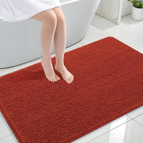 OLANLY Large Bathroom Rugs 44x32, Extra Soft Absorbent Chenille Bath Rugs
