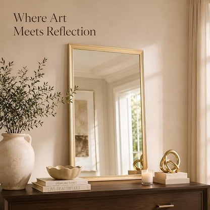 24x36 Inch Brushed Gold Bathroom Mirrors for Over Sink