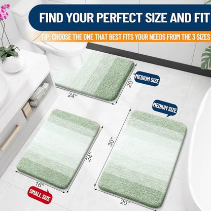 OLANLY Luxury Toilet Rugs U-Shaped 24x20, Soft Absorbent Microfiber Mat