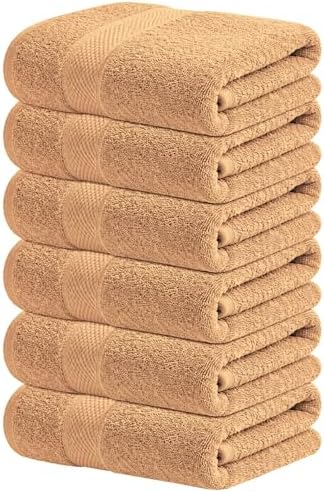 Infinitee Xclusives 100% Cotton Hand Towels for Bathroom - Set of 6