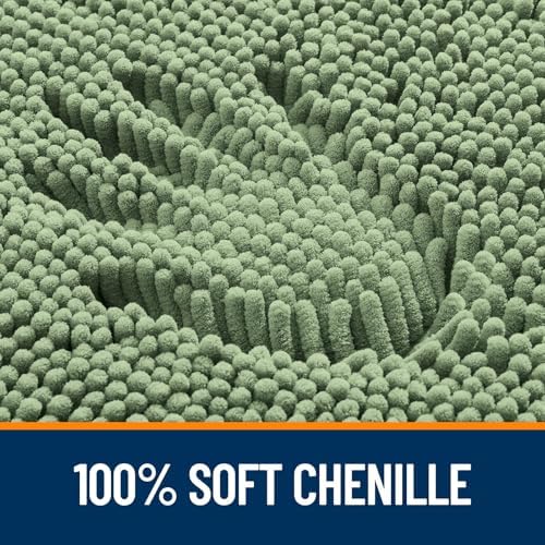 OLANLY Toilet Rugs U-Shaped 24x24, Soft Absorbent Chenille Contour Rugs