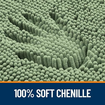 OLANLY Toilet Rugs U-Shaped 24x24, Soft Absorbent Chenille Contour Rugs