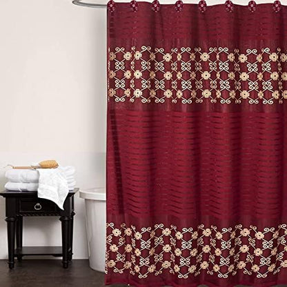 Zahari Home Elegant Rose Shower Hooks Set - Curtain Rings with Unique Design - 12 Resin Hooks for Customizing Your Shower Space