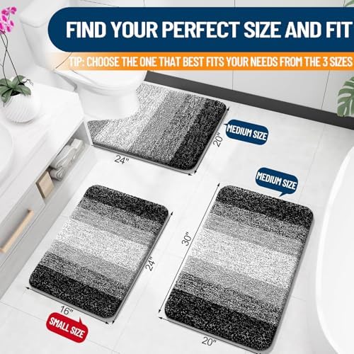 OLANLY Bathroom Runner Rug 70x20, Extra Soft Absorbent Microfiber Bath Rugs
