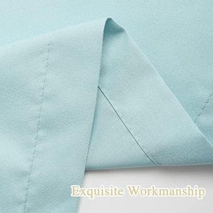 Homechoice Decor Spa Blue Ruffle Shower Curtain with 12 Buttonholes