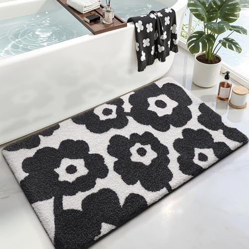 LUMI Bathroom Rug 24x43, Soft Absorbent Microfiber Bath Mat, Non Slip