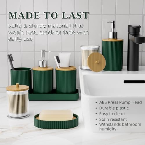 10PC Bathroom Accessories Set - Dark Green Bathroom Decor Sets