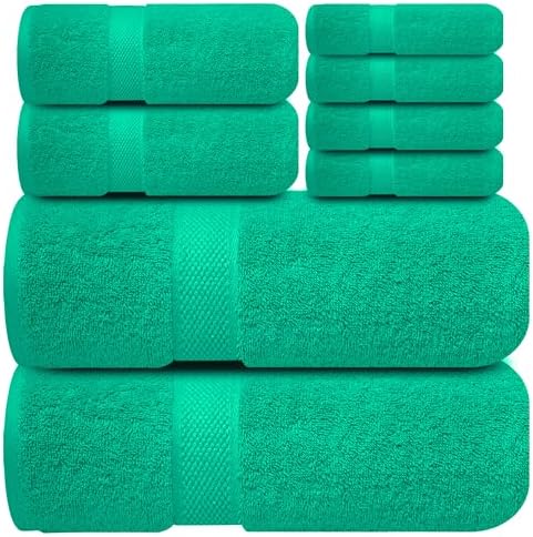 Infinitee Xclusives 100% Cotton Bath Towel Set – 8 Piece Bathroom Towel Set