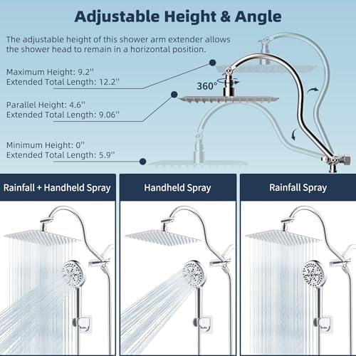 Hibbent All Metal cUPC Certified High Pressure Rainfall 10'' Shower Head