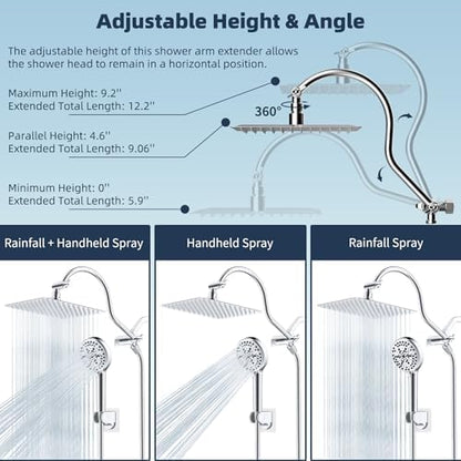 Hibbent All Metal cUPC Certified High Pressure Rainfall 10'' Shower Head