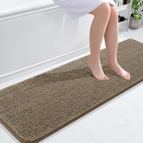 OLANLY Bathroom Runner Rugs 59x20, Extra Soft Absorbent Chenille Bath Rugs