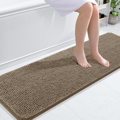 OLANLY Bathroom Runner Rugs 59x20, Extra Soft Absorbent Chenille Bath Rugs