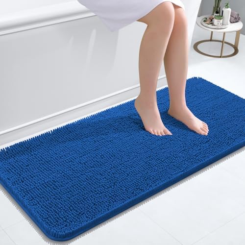 OLANLY Bathroom Runner Rugs 47x20, Extra Soft Absorbent Chenille Bath Rugs