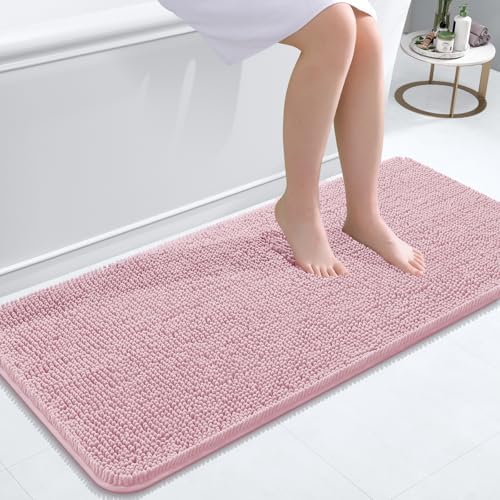 OLANLY Bathroom Runner Rugs 47x20, Extra Soft Absorbent Chenille Bath Rugs