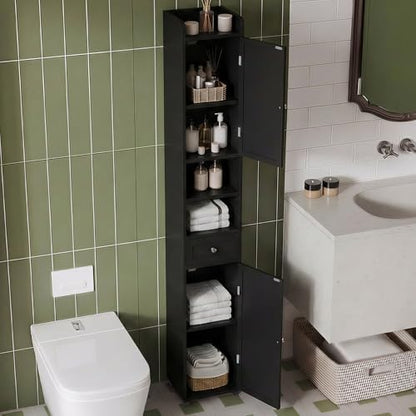 ChooChoo Tall Bathroom Storage Cabinet with Drawer, 11.8" x 11.8" x 70.8"