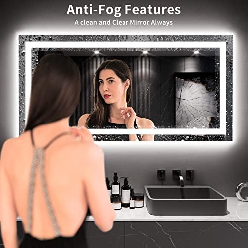 LOAAO 60X30 LED Bathroom Mirror with Lights, UL Listed