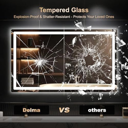 Delma 30x50 LED Bathroom Vanity Mirror with Lights, Anti-Fog, Dimmable