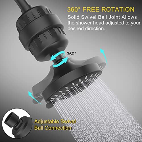 FEELSO Shower Head with Shower Filter, Filtered Shower Head for Hard Water