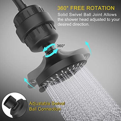 FEELSO Shower Head with Shower Filter, Filtered Shower Head for Hard Water