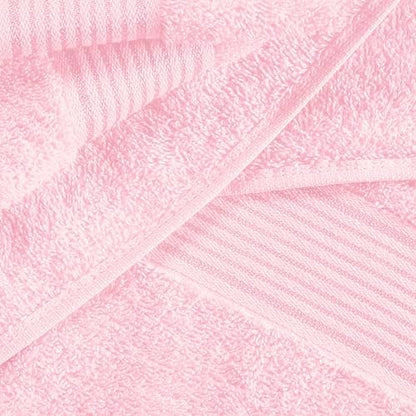 Belizzi Home 100% Cotton Towel Set, Contains 6 Soft Bath Towel, 6 Hand Towels, 12 Wash Cloths - Compact Absorbent Lightweight & Quickdry Towels for Bathroom - 24 Piece Bathroom Towel Set - Pink