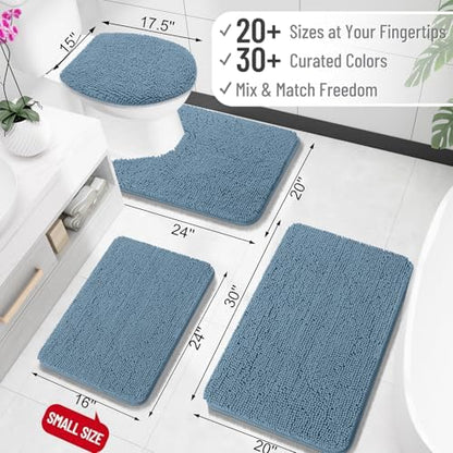 OLANLY Toilet Rugs U-Shaped 20x20, Soft Absorbent Chenille Contour Rugs