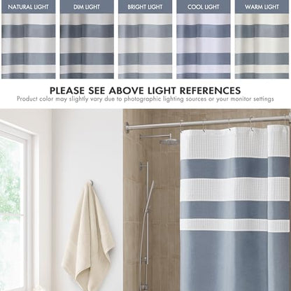 Madison Park Spa Waffle Weave Stall Shower Curtain, 36 x 72, Indigo Blue