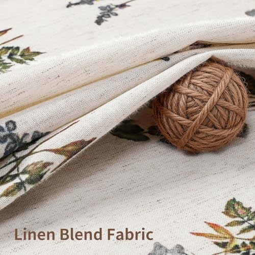 Colorful Star Farmhouse Grey Floral Linen Shower Curtain, 72" W x 72" L