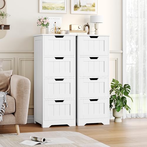 FOTOSOK Bathroom Storage Cabinet with 4 Drawers, Small Bathroom Cabinet