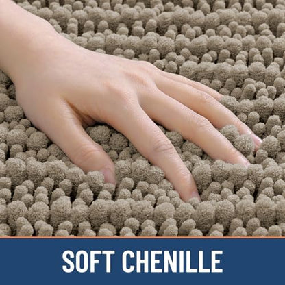 Smiry Bathroom Rugs 34X21, Extra Soft Rubber Backing Chenille Bath Mats