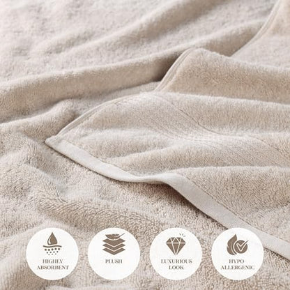 SUPERIOR Egyptian Cotton Hand Towel Set, Small Towels for Home Bathroom, Master, Guest Bath, Decor Essentials, Quick Dry, Absorbent, Kitchen, Spa, Hotel, Resort, Adult, Kids, Set of 8, Stone