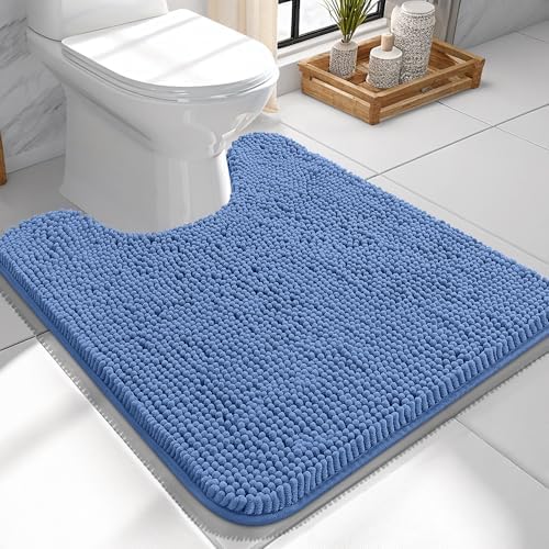 OLANLY Toilet Rugs U-Shaped 24x24, Soft Absorbent Chenille Contour Rugs