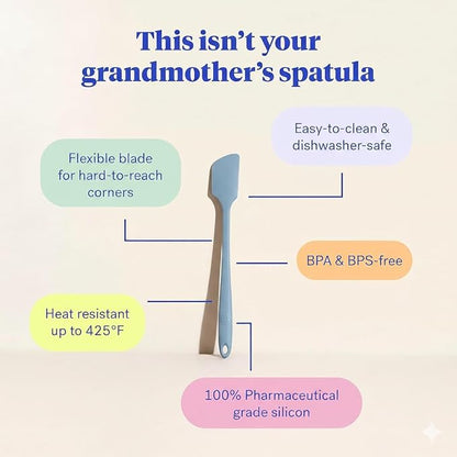 GIR: Get It Right Silicone Kitchen Spatula - Non-toxic Cooking Utensils for Nonstick Cookware, Cooking and Baking, Skinny - 11IN - Slate