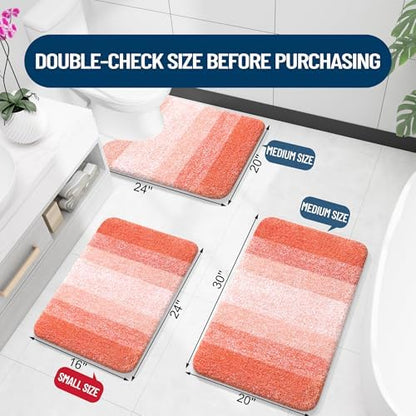 OLANLY Small Bathroom Rugs 24x16, Extra Soft Absorbent Microfiber Bath Rugs