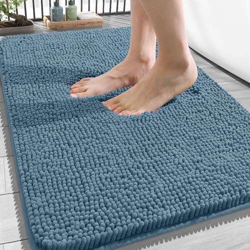 OLANLY Bathroom Rugs 34x21, Extra Soft Absorbent Chenille Bath Rugs