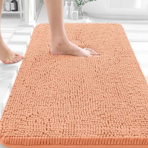 OLANLY Bathroom Rugs 35x24, Extra Soft Absorbent Chenille Bath Rugs