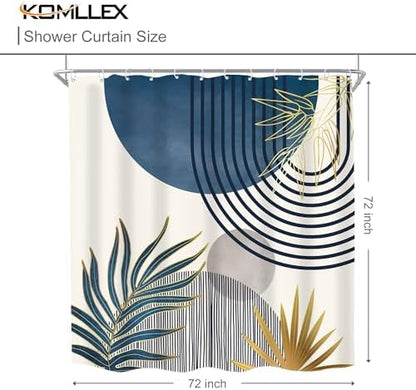 Mid Century Boho Abstract Modern Sun Minimalist Bathroom Shower Curtain Set