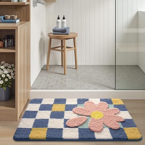 LUMI Bathroom Rug 20x32, Soft Absorbent Microfiber Bath Mat, Non Slip