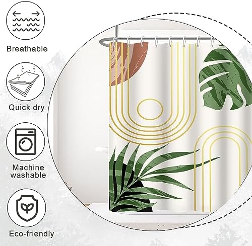 Boho Sage Green Shower Curtain for Bathroom 54x72 Inch